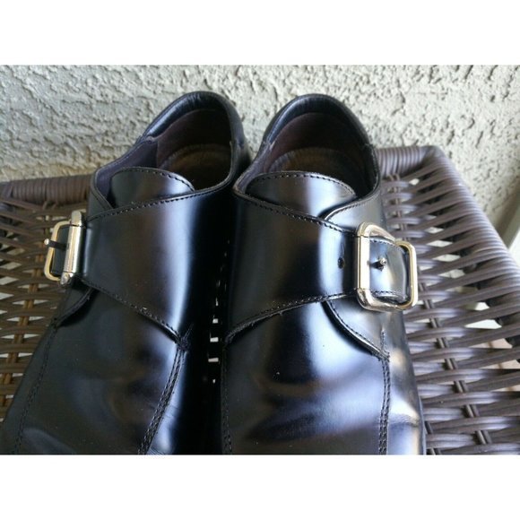 DONALD J PLINER Black Leather Monk Buckle‎ Strap Dress Shoes Men 8M main image 6
